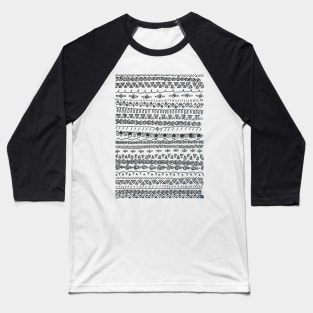 First Black Line Doodle Pattern Baseball T-Shirt